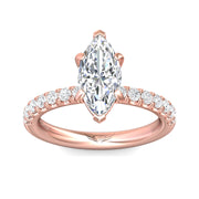 FlyerFit Micropave 14K Pink Gold Engagement Ring