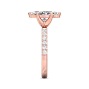 FlyerFit Micropave 14K Pink Gold Engagement Ring