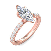 FlyerFit Micropave 14K Pink Gold Engagement Ring