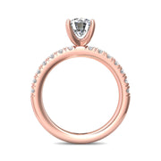 FlyerFit Micropave 14K Pink Gold Engagement Ring