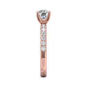 FlyerFit Micropave 14K Pink Gold Engagement Ring