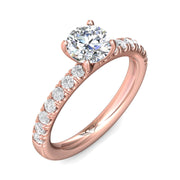 FlyerFit Micropave 18K Pink Gold Engagement Ring