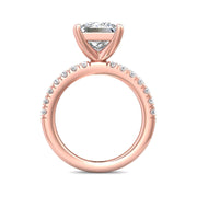 FlyerFit Micropave 14K Pink Gold Engagement Ring