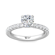 FlyerFit Micropave 18K White Gold Engagement Ring