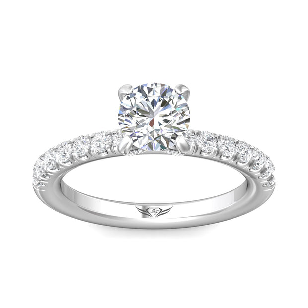 FlyerFit Micropave 18K White Gold Engagement Ring