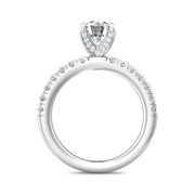 FlyerFit Micropave 14K White Gold Engagement Ring