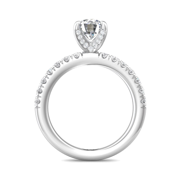 FlyerFit Micropave 14K White Gold Engagement Ring