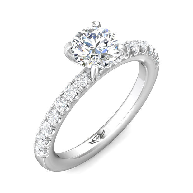 FlyerFit Micropave 14K White Gold Engagement Ring