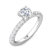 FlyerFit Micropave 18K White Gold Engagement Ring