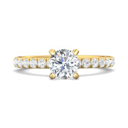 FlyerFit Micropave 14K Yellow Gold Engagement Ring