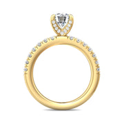 FlyerFit Micropave 18K Yellow Gold Engagement Ring