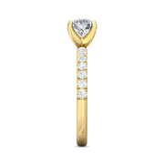 FlyerFit Micropave 18K Yellow Gold Engagement Ring