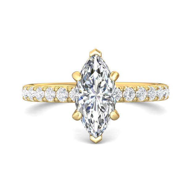 FlyerFit Micropave 14K Yellow Gold Engagement Ring