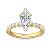 FlyerFit Micropave 14K Yellow Gold Engagement Ring