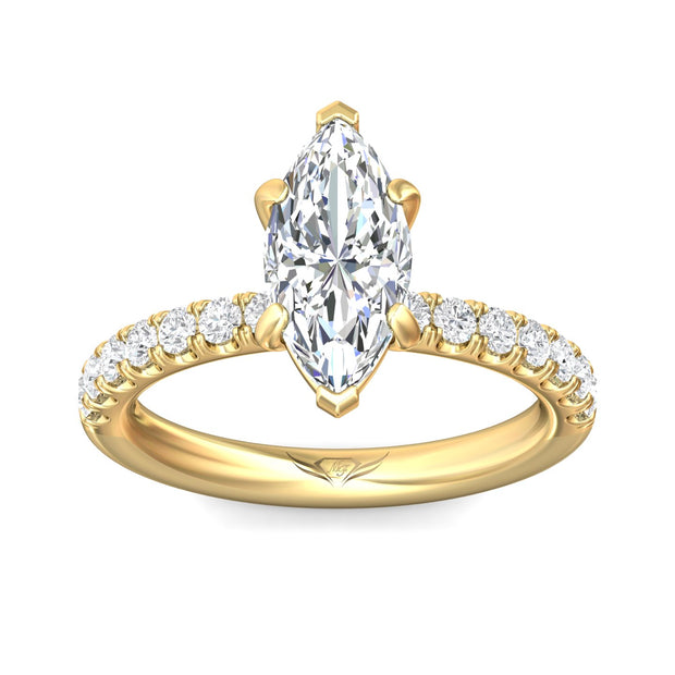 FlyerFit Micropave 14K Yellow Gold Engagement Ring