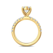 FlyerFit Micropave 14K Yellow Gold Engagement Ring