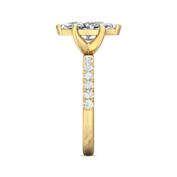 FlyerFit Micropave 14K Yellow Gold Engagement Ring