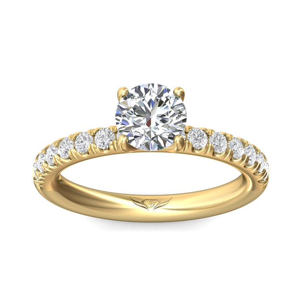 FlyerFit Micropave 14K Yellow Gold Engagement Ring