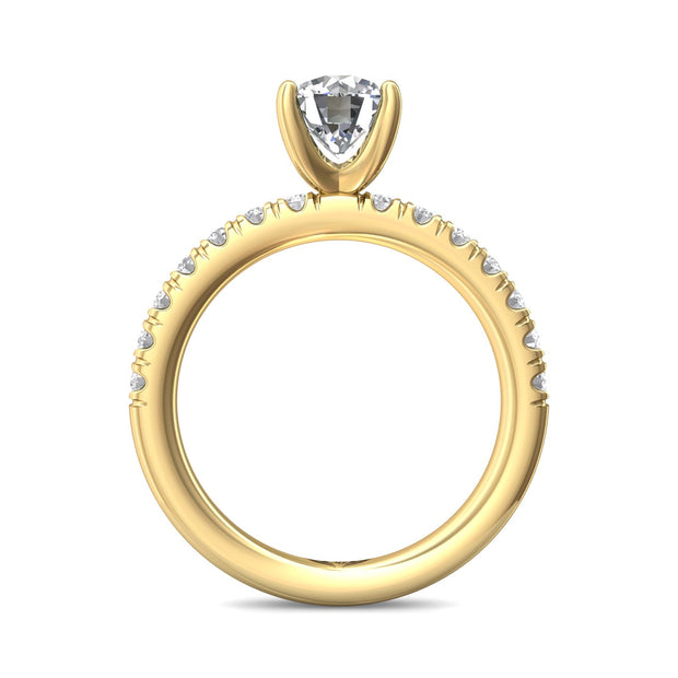 FlyerFit Micropave 14K Yellow Gold Engagement Ring