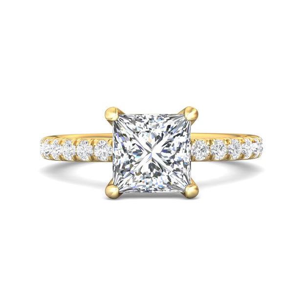 FlyerFit Micropave 14K Yellow Gold Engagement Ring