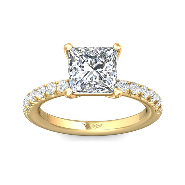 FlyerFit Micropave 14K Yellow Gold Engagement Ring