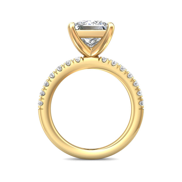 FlyerFit Micropave 14K Yellow Gold Engagement Ring