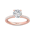 FlyerFit Micropave 14K Pink Gold Engagement Ring