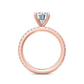 FlyerFit Micropave 14K Pink Gold Engagement Ring