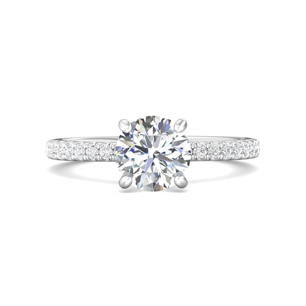 FlyerFit Micropave 14K White Gold Engagement Ring