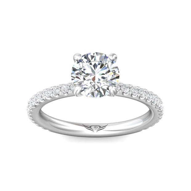 FlyerFit Micropave 14K White Gold Engagement Ring