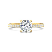 FlyerFit Micropave 14K Yellow Gold Engagement Ring