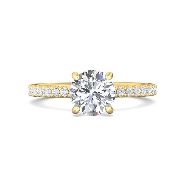 FlyerFit Micropave 14K Yellow Gold Engagement Ring