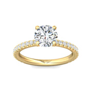 FlyerFit Micropave 14K Yellow Gold Engagement Ring