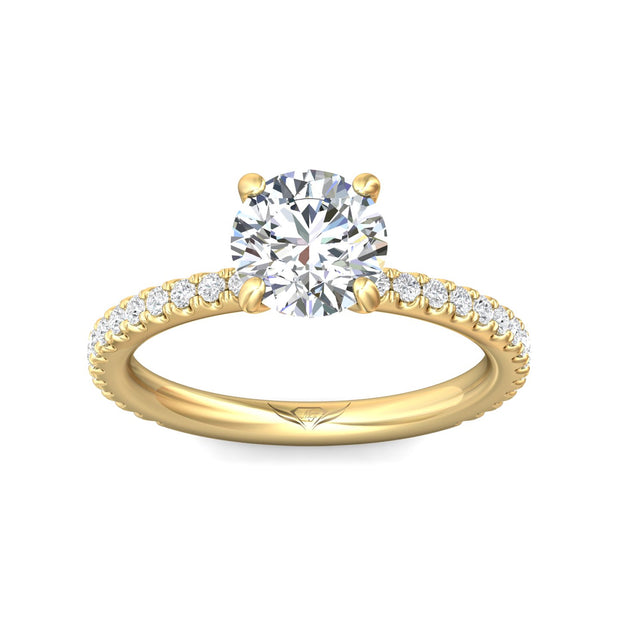 FlyerFit Micropave 14K Yellow Gold Engagement Ring