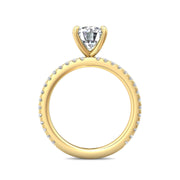 FlyerFit Micropave 14K Yellow Gold Engagement Ring