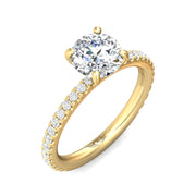 FlyerFit Micropave 14K Yellow Gold Engagement Ring