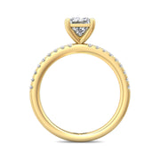 FlyerFit Micropave 18K Yellow Gold Engagement Ring