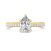 FlyerFit Micropave 18K Yellow Gold Engagement Ring