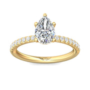 FlyerFit Micropave 18K Yellow Gold Engagement Ring