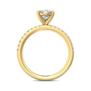 FlyerFit Micropave 18K Yellow Gold Engagement Ring