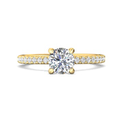 FlyerFit Micropave 18K Yellow Gold Engagement Ring