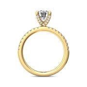 FlyerFit Micropave 18K Yellow Gold Engagement Ring