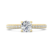 FlyerFit Micropave 18K Yellow Gold Engagement Ring