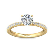 FlyerFit Micropave 18K Yellow Gold Engagement Ring