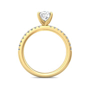 FlyerFit Micropave 18K Yellow Gold Engagement Ring