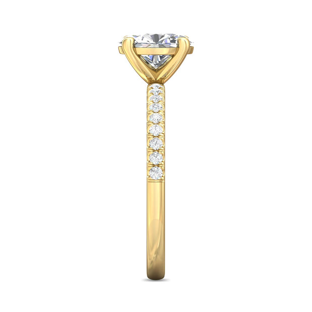 FlyerFit Micropave 18K Yellow Gold Engagement Ring