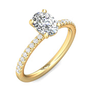 FlyerFit Micropave 18K Yellow Gold Engagement Ring