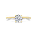 FlyerFit Micropave 18K Yellow Gold Engagement Ring