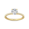 FlyerFit Micropave 18K Yellow Gold Engagement Ring