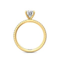 FlyerFit Micropave 18K Yellow Gold Engagement Ring